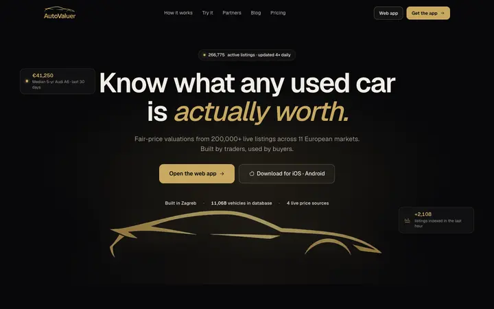 Home page of AutoValuer (autovaluer.eu)
